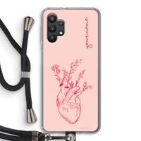 Blooming Heart: Samsung Galaxy A32 5G Transparant Hoesje met koord Blooming Heart: Samsung Galaxy A32 5G Transparant Hoesje met koord