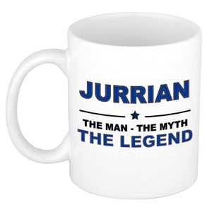 Jurrian The man, The myth the legend cadeau koffie mok / thee beker 300 ml