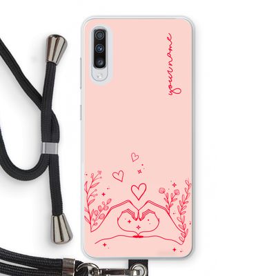 Love is in the air: Samsung Galaxy A70 Transparant Hoesje met koord