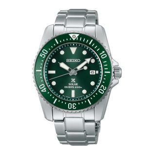 Seiko SNE583P1 Horloge Prospex Solar staal zilverkleurig-groen 38,5 mm