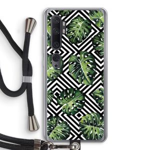 Geometrische jungle: Xiaomi Mi Note 10 Pro Transparant Hoesje met koord