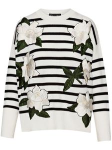 Oscar de la Renta pull Gardenia à rayures - Blanc