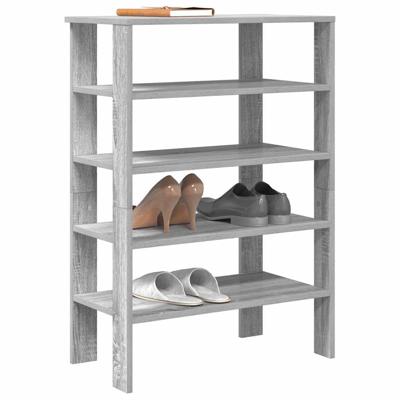 Schoenenrek 61x32x87,5 cm bewerkt hout grijs sonoma eikenkleur
