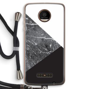 Combinatie marmer: Motorola Moto Z Force Transparant Hoesje met koord