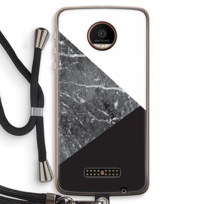 Combinatie marmer: Motorola Moto Z Force Transparant Hoesje met koord