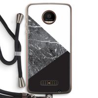 Combinatie marmer: Motorola Moto Z Force Transparant Hoesje met koord