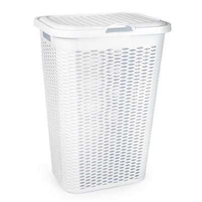 Wasmand Ventilation - met deksel - wit - kunststof - 51 liter - 43 x 35 x 61 cm