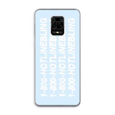 Hotline bling blue: Xiaomi Redmi Note 9 Pro Transparant Hoesje