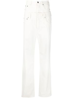 AC9 pantalon taille-haute à empiècements contrastants - Blanc