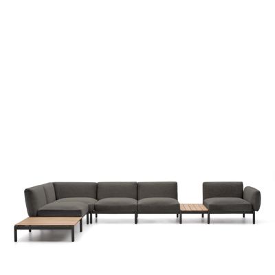 Kave Home Loungeset 'Sorells' Met 5-zits hoekbank en tafels, kleur Grijs