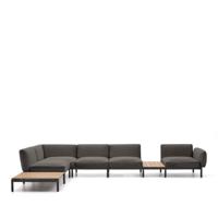 Kave Home Loungeset 'Sorells' Met 5-zits hoekbank en tafels, kleur Grijs
