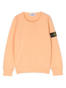 Stone Island Junior sweat en coton à patch logo - Orange