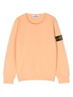 Stone Island Junior sweat en coton à patch logo - Orange