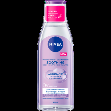 NIVEA Soothing Micellair Water 200ml Aminozuren Dexpanthenol Makeup remover Face Cleanser Voor de gevoelige huid bij Jumbo