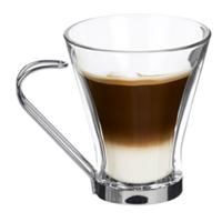 Alessandro Koffieglazen Cafeleche - 6 stuks - 200 ml - cappuccino glas - met RVS oor