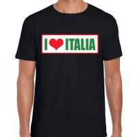I love Italia / Italie landen t-shirt zwart heren - thumbnail