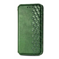 iPhone 16 Pro Max hoesje - Bookcase - Pasjeshouder - Portemonnee - Diamantpatroon - Kunstleer - Groen