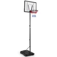 Mobiele Basketbalring 8-Voudig in Hoogte Verstelbare Basketbalstandaard met Afneembare Middenbuis en Bodem van 32 L Zwart