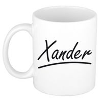 Naam cadeau mok / beker Xander met sierlijke letters 300 ml   -