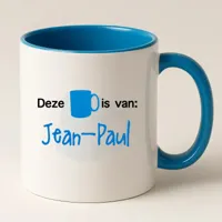 Mok met naam (blauw)