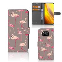 Xiaomi Poco X3 | Poco X3 Pro | Telefoonhoesje | Met pasjeshouder | Flamingo