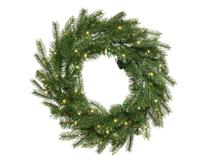 Kerstkrans Grandis krans boom D80 cm 80LED groen/wit Everlands - Everlands