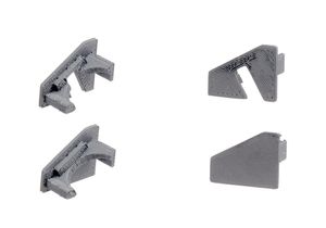 Set eindkappen L + R met kabelgat & L + R zonder kabelgat - Grijs