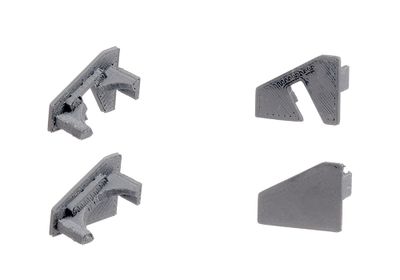 Set eindkappen L + R met kabelgat & L + R zonder kabelgat - Grijs