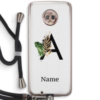 Charcoal Flora: Motorola Moto G6 Transparant Hoesje met koord