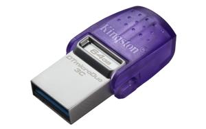 Kingston DataTraveler microDuo 3C USB-stick Retail 64 GB RVS, Violet DTDUO3CG3/64GB USB 3.2 Gen 1 (USB 3.0), USB-C