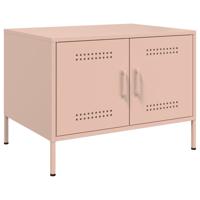 Salontafel 68x50x50,5 cm staal roze