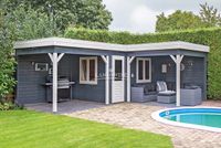 Lugarde Tuinhuis PR40 720x600 cm - 44 mm- Plat dak- Hout- Lugarde