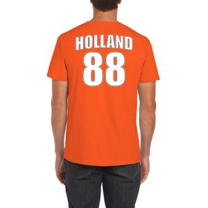 Oranje supporter t-shirt met rugnummer 88 - Holland / Nederland fan shirt voor heren