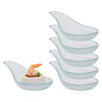 Amuse/aperitief lepel set - hapjes/tapas - 12x stuks - glas - transparant - thumbnail