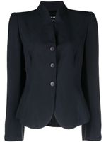 Giorgio Armani Pre-Owned veste en soie à simple boutonnage (années 2000) - Bleu