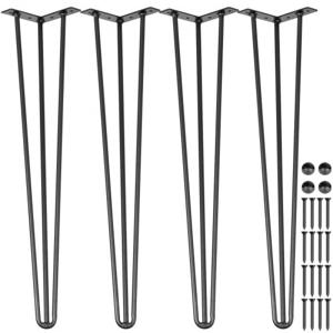 VEVOR Tafelpoot Tafelpoten Haarspeld Tafelpoten Meubilair Metalen Tafelpoten 3 Staven 76,2 cm 4 Stuks