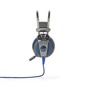 Nedis GHST500BK hoofdtelefoon/headset Bedraad Hoofdband Gamen USB Type-A Zwart, Blauw