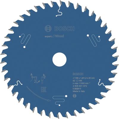 Bosch Accessoires Cirkelzaagblad Expert for Wood 168x20x1.8/1,2 mm, T42 - 2608901872