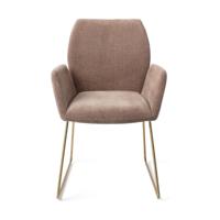 Jesper Home Misaki eetkamerstoel Mocha Mist slide gold