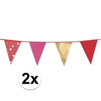 2x bruiloft Hartjes slingers 6 meter   - - thumbnail