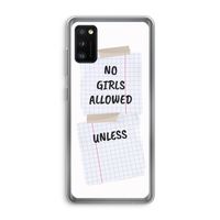 No Girls Allowed Unless: Samsung Galaxy A41 Transparant Hoesje
