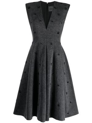 Huishan Zhang robe en jean Zooey à ornements en cristal - Noir