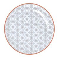 Gebaksbord - Tokyo Design Studio - Star Wave - Grijs/Rood - 16x2cm