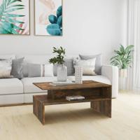 Salontafel 90x60x42,5 cm bewerkt hout gerookt eikenkleurig - thumbnail
