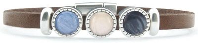Qoss Taupe Armband Merle Hemelsblauw | Maat S