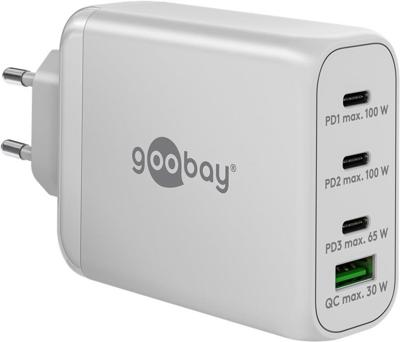 Goobay USB + 3x USB-C snellader 100w wit - 9550199