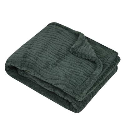 Stof Textiles Plaid/bankdeken/bedsprei Columbia - jade groen - 130 x 160 cm - 1 persoons