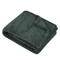 Stof Textiles Plaid/bankdeken/bedsprei Columbia - jade groen - 130 x 160 cm - 1 persoons