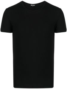 Zegna t-shirt en coton stretch à manches courtes - Noir