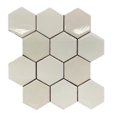 Terre d&apos;Azur Hexagonale Mosaic Wit Mix 28x30 cm